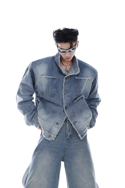 【23s Feb.】Cropped Faded Style Denim Jacket