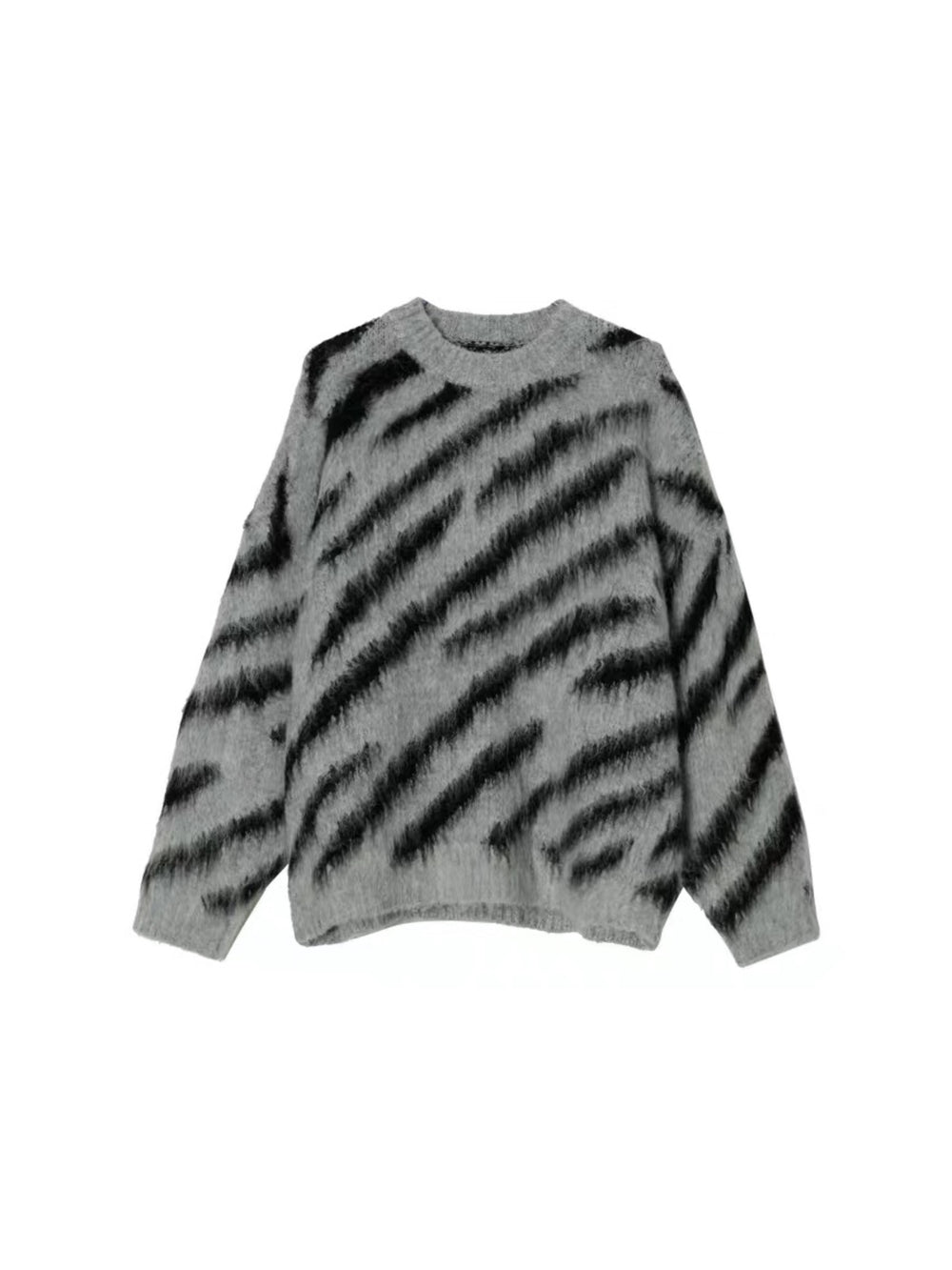 Irregular Contrast Color Crew Neck Sweater ArtsKoreanMan