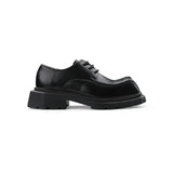 【HOT!】Black Square Toe Leather Shoes ArtsKoreanMan