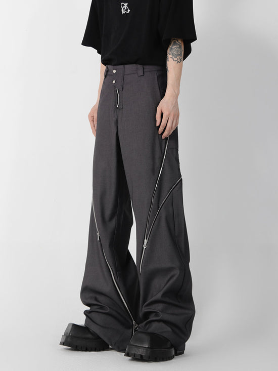 Zipper Trousers in Solid Black and Grey: Stand Out with Our Fashion ...