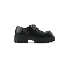 【HOT!】Square Toe Platform Leather Shoes ArtsKoreanMan