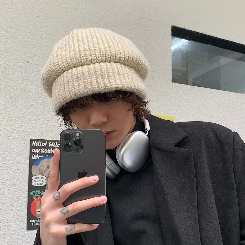 Simple Warm Knitted Hat ArtsKoreanMan