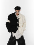 Black and White Paneled Sweater ArtsKoreanMan