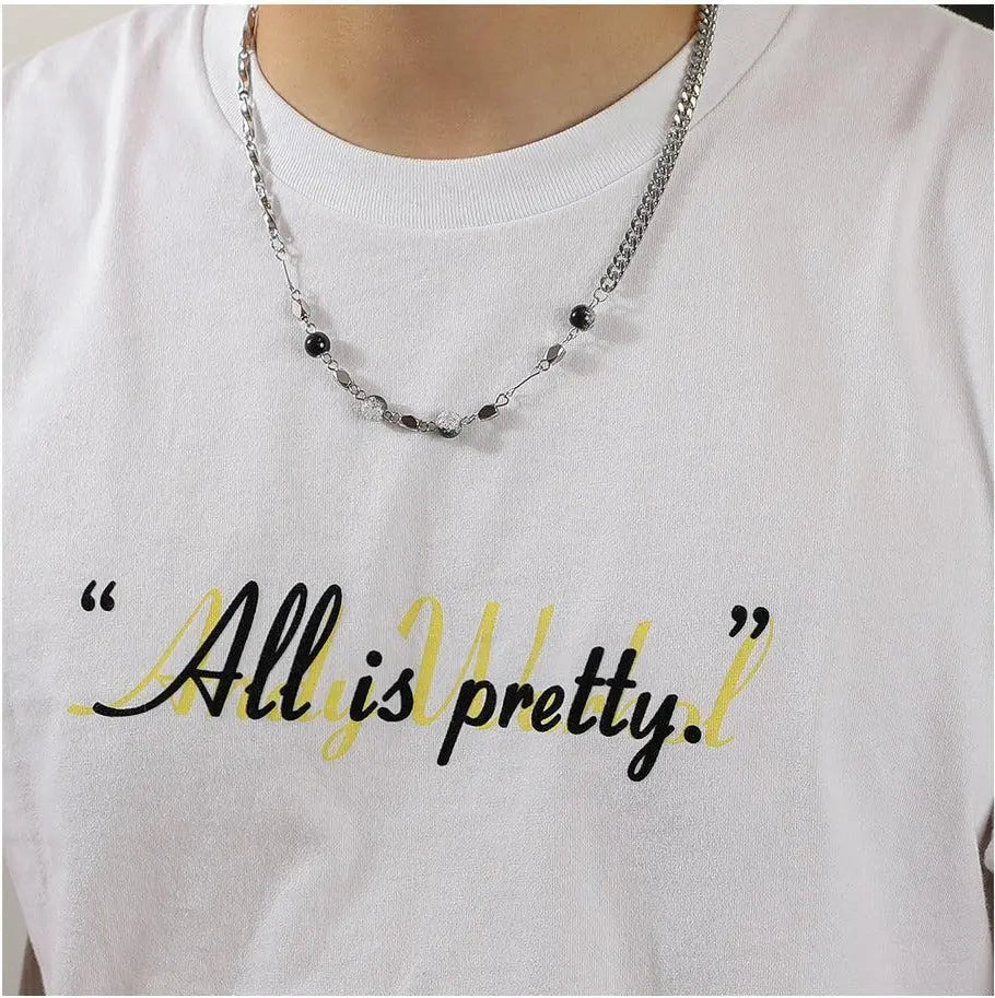 Black Beads Necklace ArtsKoreanMan