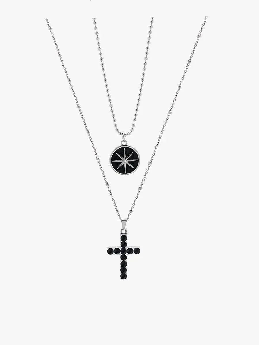 Black Cross Pendant Necklace ArtsKoreanMan