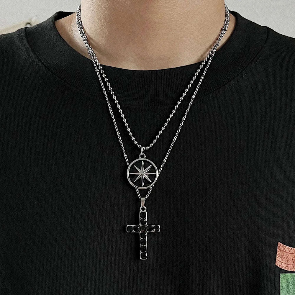 Black Cross Pendant Necklace ArtsKoreanMan