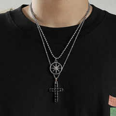 Black Cross Pendant Necklace ArtsKoreanMan