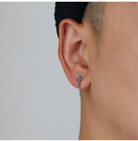Black Cross Stud Earrings ArtsKoreanMan