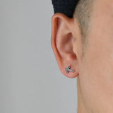 Black Cross Stud Earrings ArtsKoreanMan