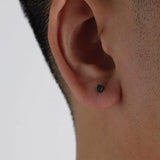 Black Cube Stud Earrings ArtsKoreanMan