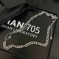 Black Gem Double Necklace ArtsKoreanMan