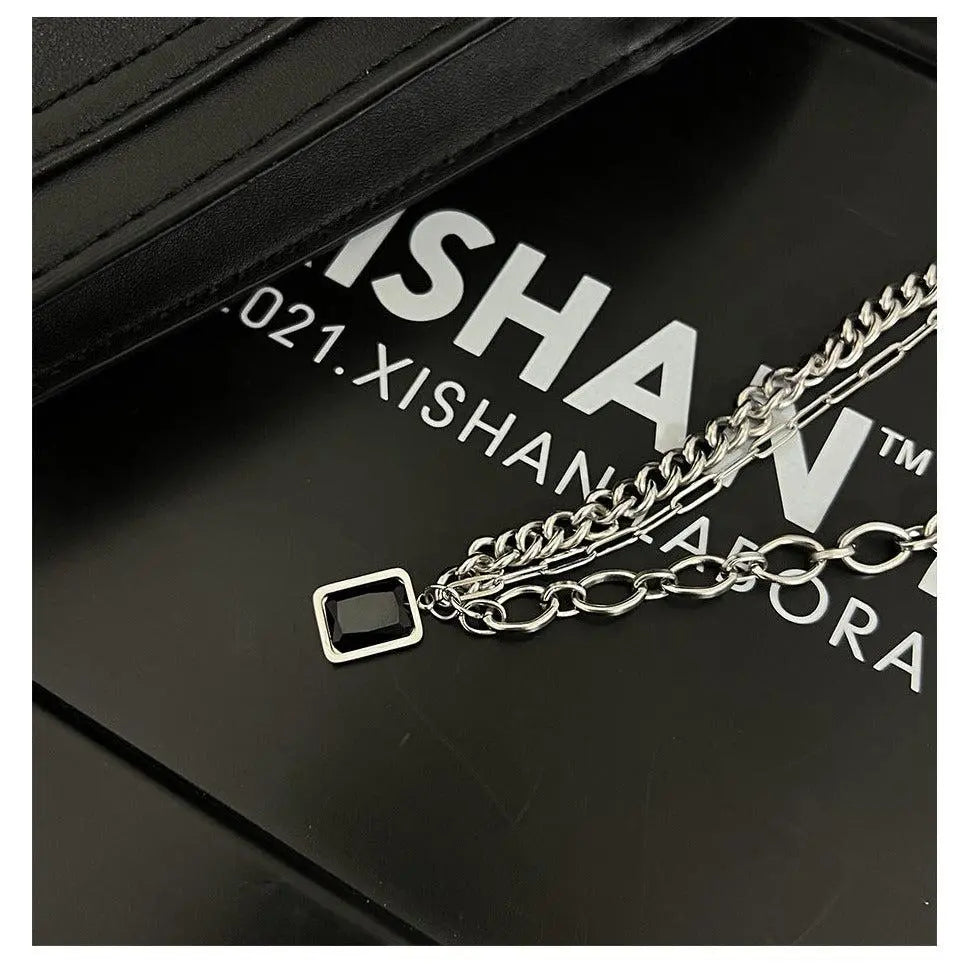 Black Gem Necklace ArtsKoreanMan