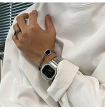 Black Gem Stitching Bracelet ArtsKoreanMan