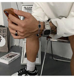 Black Gem Stitching Bracelet ArtsKoreanMan