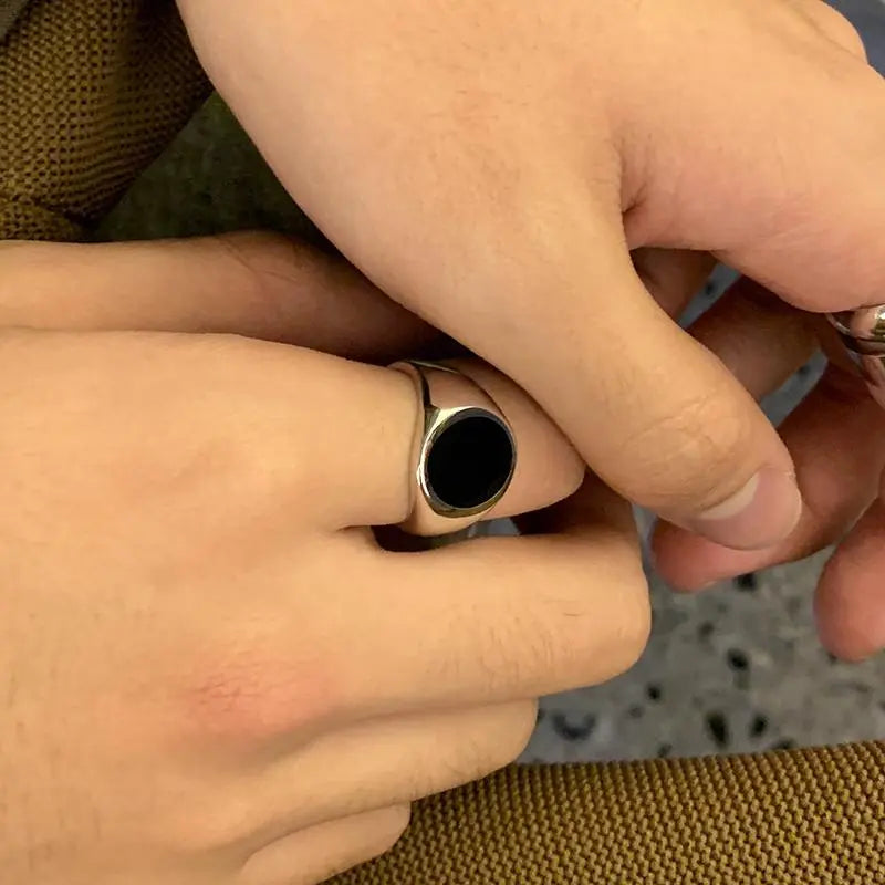 Black Gemstone Ring ArtsKoreanMan