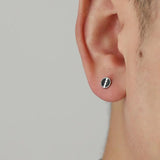 Black Geometric Stud Earrings ArtsKoreanMan