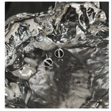 Black Geometric Stud Earrings ArtsKoreanMan