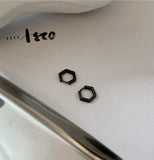 Black Hexagon Earrings ArtsKoreanMan
