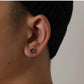 Black Hollow Round Stud Earrings