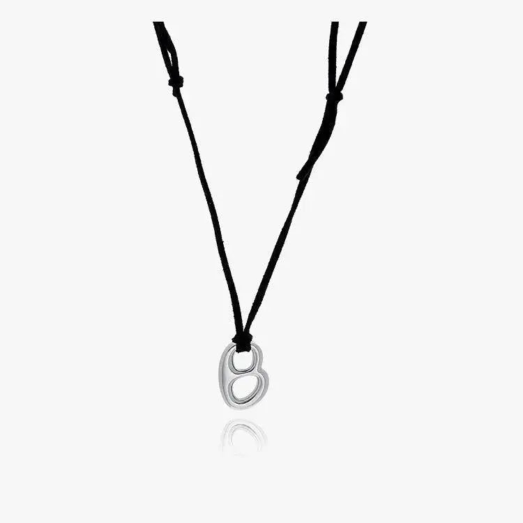 Black Leather Rope Necklace ArtsKoreanMan
