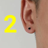 Black Round Ear Studs ArtsKoreanMan