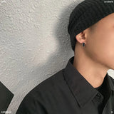 Black Square Earrings ArtsKoreanMan