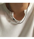 Black Square Stitching Necklace ArtsKoreanMan