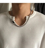 Black Square Stitching Necklace ArtsKoreanMan