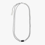 Black Square Stitching Necklace ArtsKoreanMan