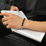 Black Stone Beads Bracelet ArtsKoreanMan