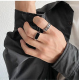 Black Titanium Steel Ring ArtsKoreanMan