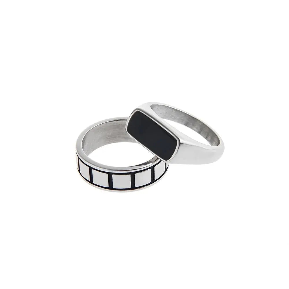 Black Titanium Steel Ring ArtsKoreanMan
