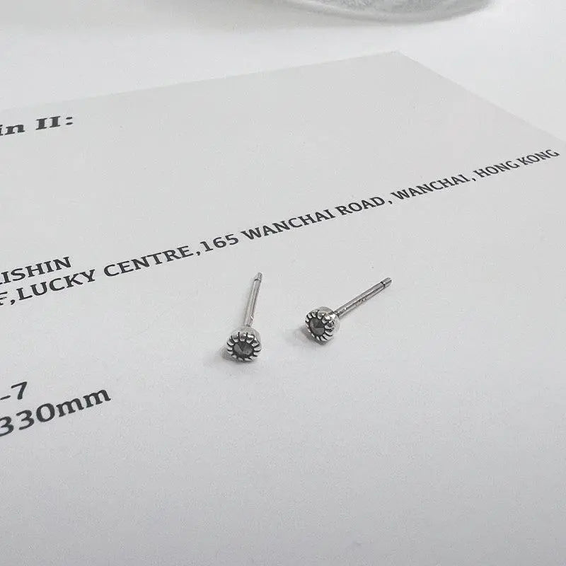 Black Zircon Stud Earrings ArtsKoreanMan