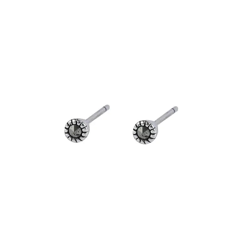 Black Zircon Stud Earrings ArtsKoreanMan