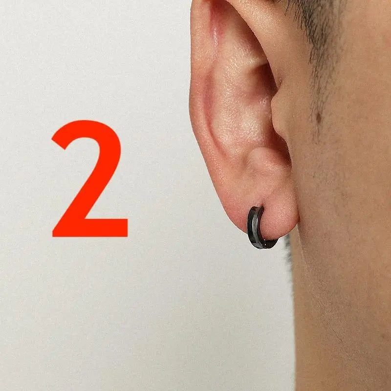 Black Hoop Earrings ArtsKoreanMan