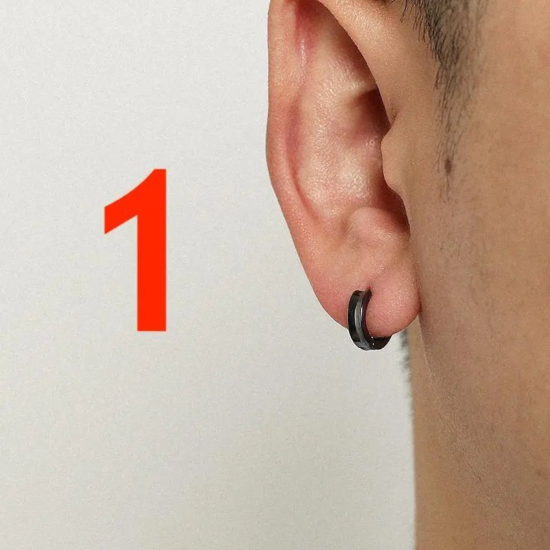 Black Hoop Earrings ArtsKoreanMan