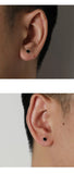 Black Round Ear Studs ArtsKoreanMan