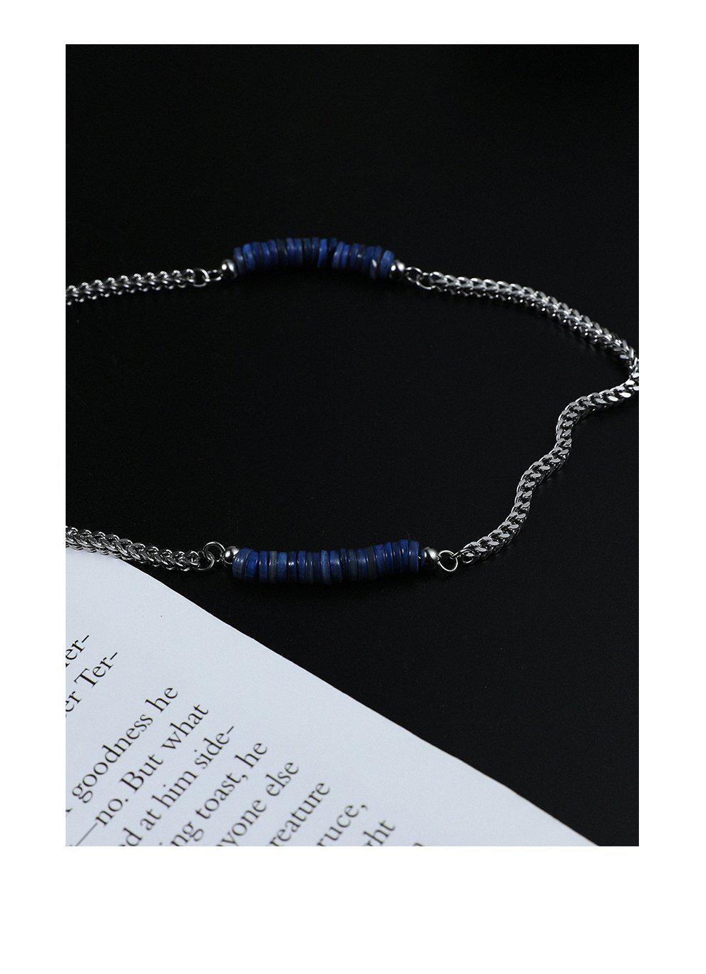 Blue Bead Stitching Necklace