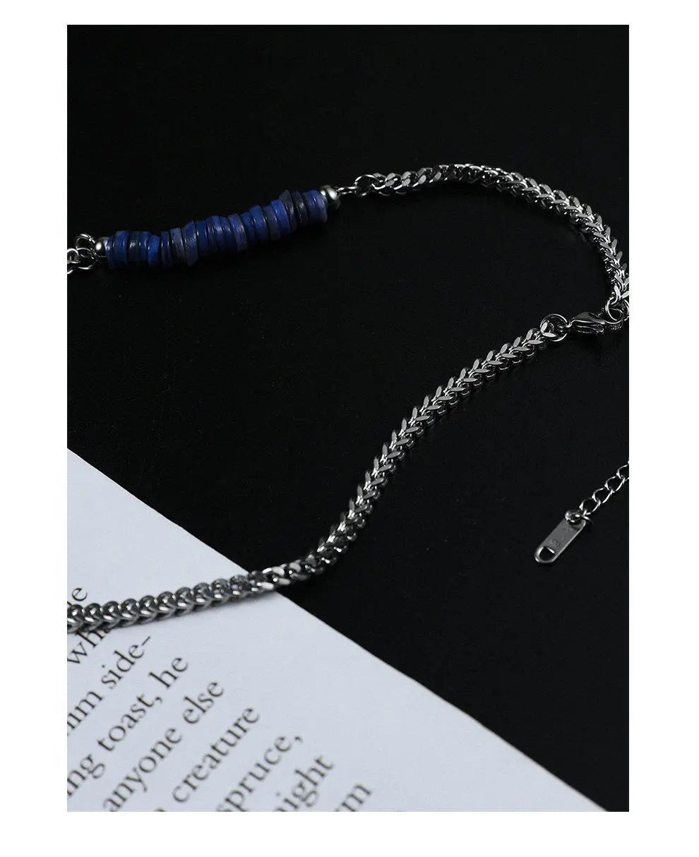 Blue Bead Stitching Necklace ArtsKoreanMan