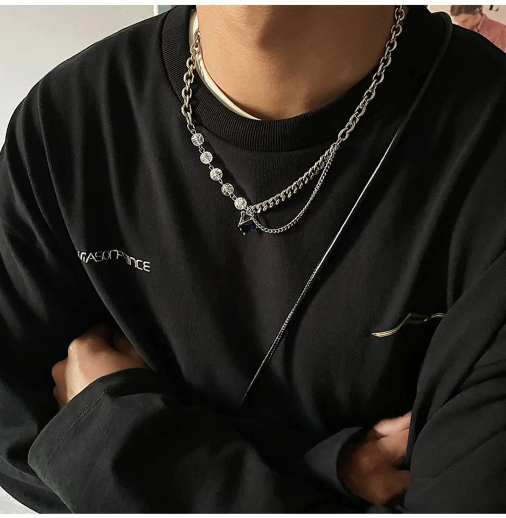 Blue Gemstone Necklace ArtsKoreanMan