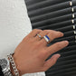 Blue Geometric Ring