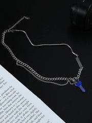 Blue Key Pendant Necklace ArtsKoreanMan