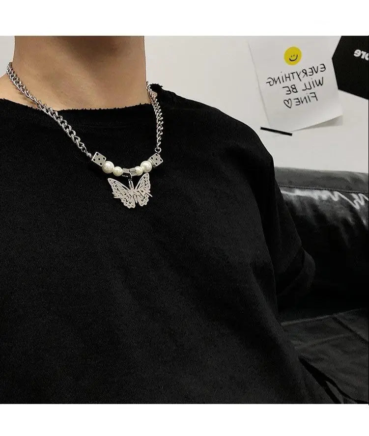 Butterfly Dangle Necklace ArtsKoreanMan