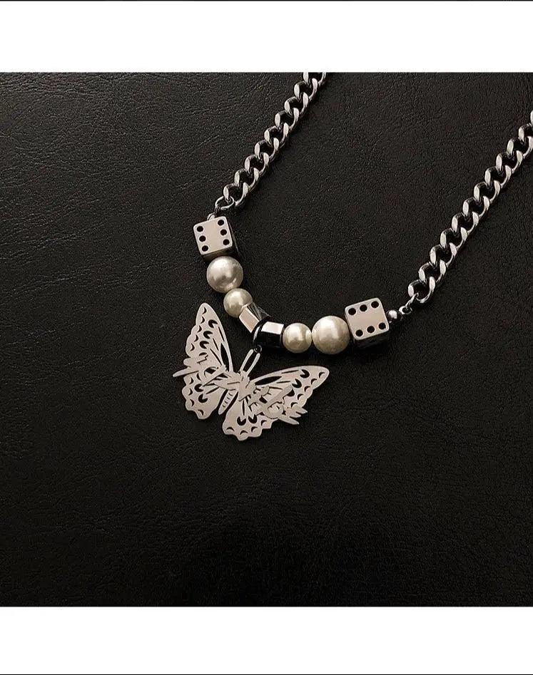 Butterfly Dangle Necklace ArtsKoreanMan