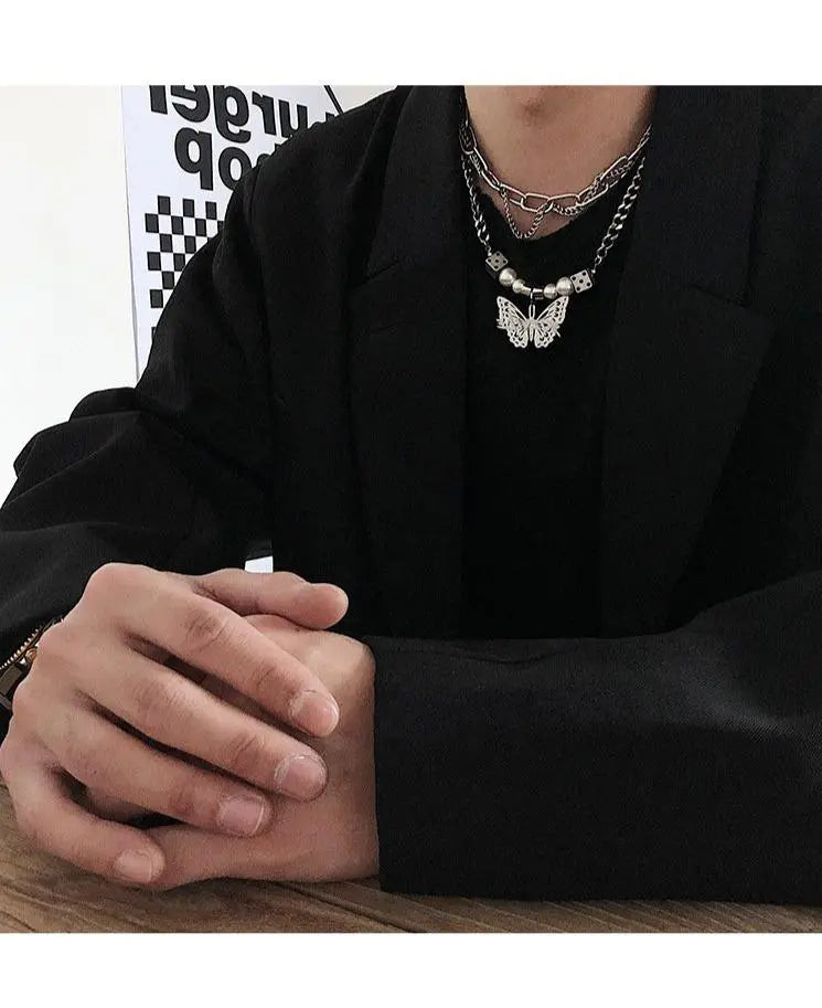 Butterfly Dangle Necklace ArtsKoreanMan