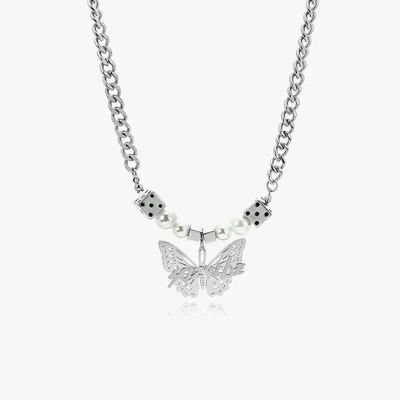 Butterfly Dangle Necklace ArtsKoreanMan