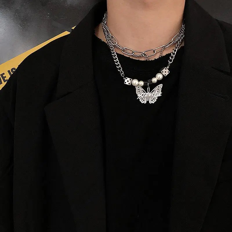 Butterfly Dangle Necklace ArtsKoreanMan