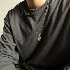 Cactus Pendant Necklace ArtsKoreanMan