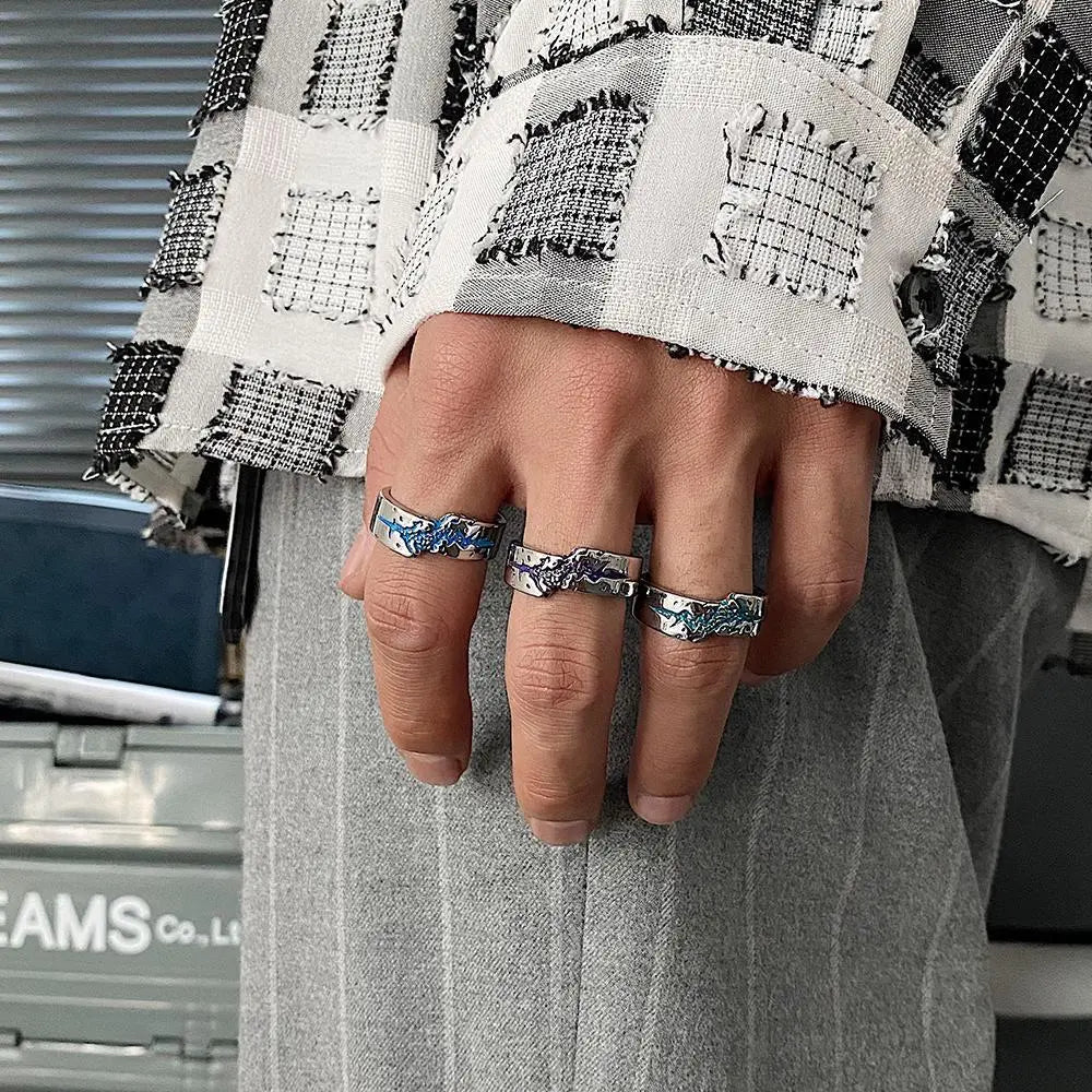 Color Irregular Ring ArtsKoreanMan