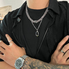 Colored Diamond Cuban Chain Necklace ArtsKoreanMan